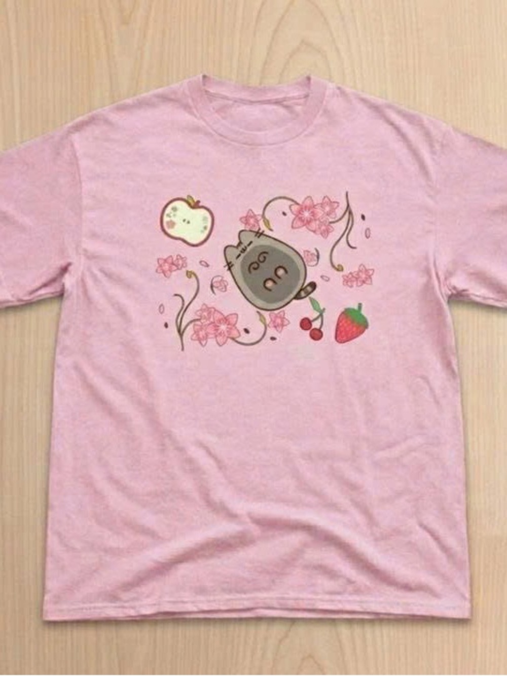Pink Cute Fruit & Flower Graphic Tee